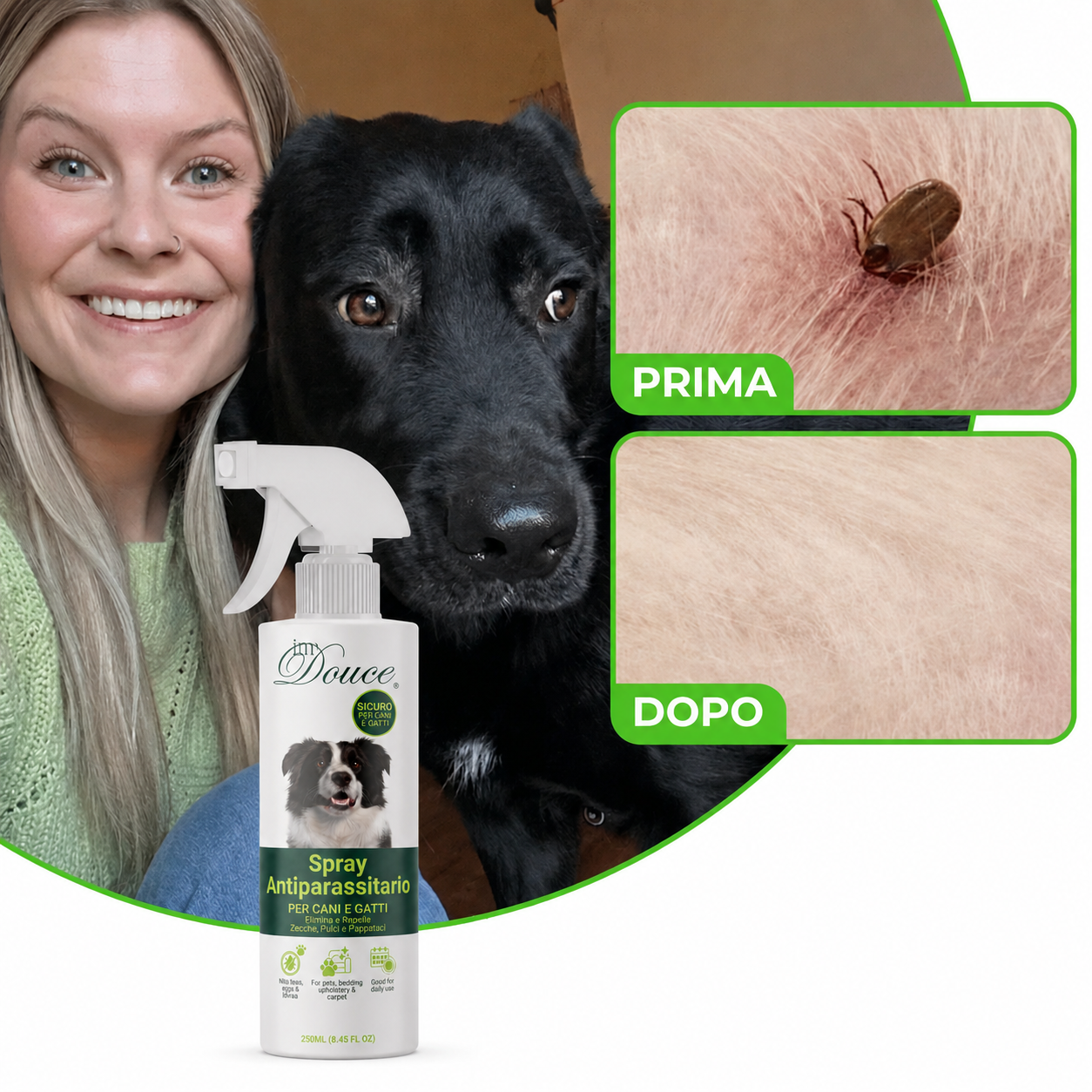 Gatto e Cane Spray antiparassitario | 100% naturale per cani