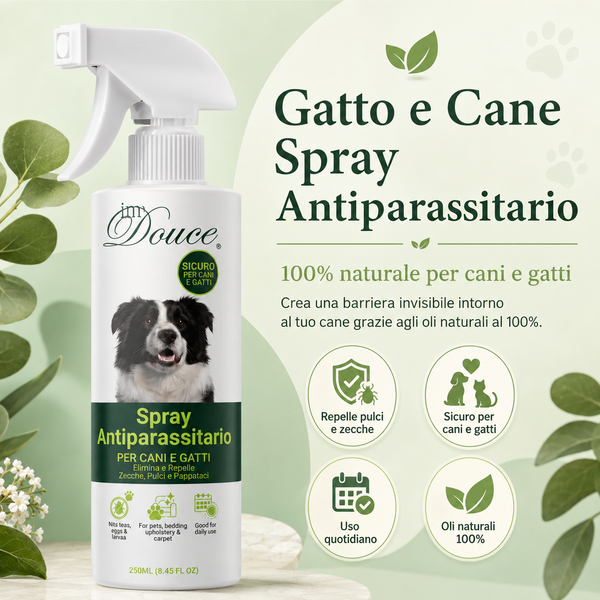 Gatto e Cane Spray antiparassitario | 100% naturale per cani